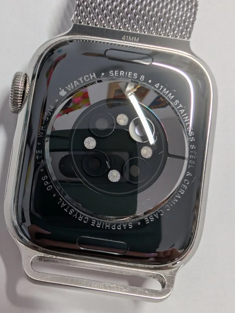 Apple Watch Series 8 w/Silver Milanese Mesh Band